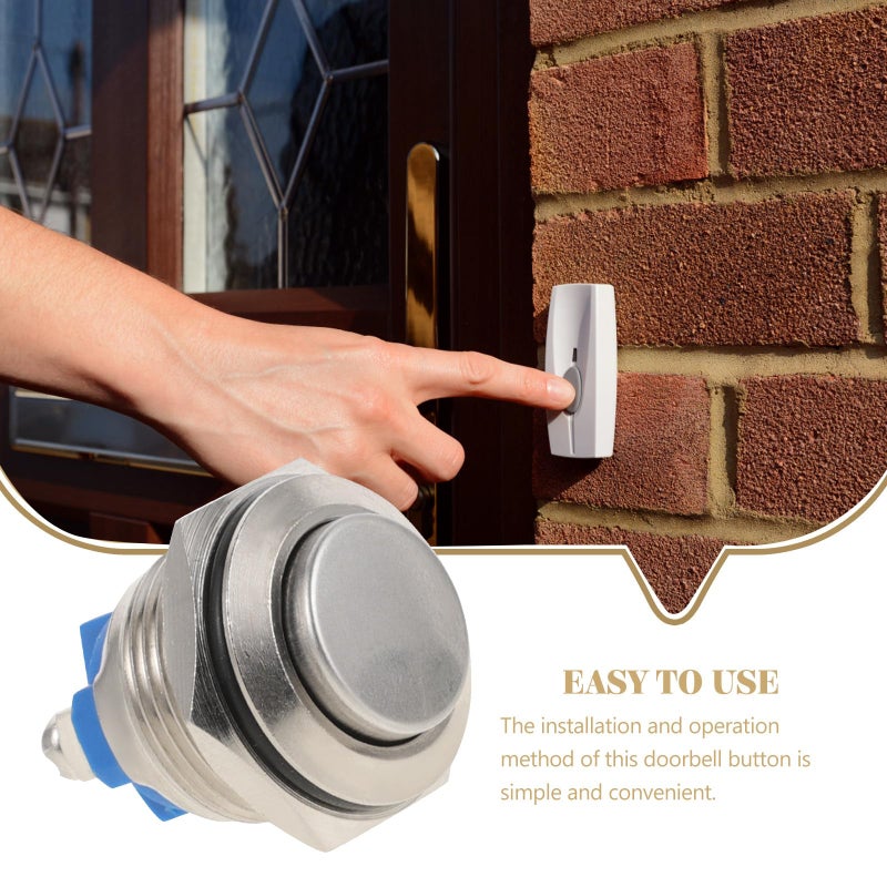 2Pcs Universal Wired Doorbell Push Button Replacement Kit With 16mm Self Reset Screw Terminals - Image 4