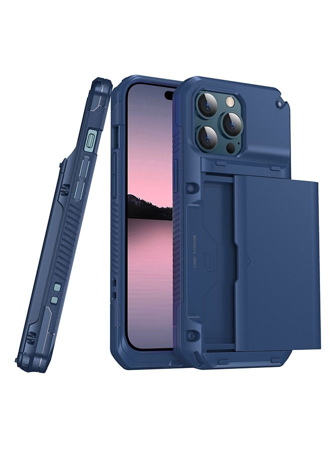 iPhone 14 Pro Case Cover With Wallet Slider Credit Card Holder Slot [3-4 Cards] Camera Lens Protector Anti-scratch Anti-fingerprint Full Body Back Cover Phone Accessories  - Image 1