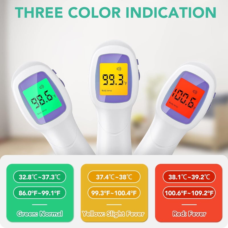 maguja Thermometer for Adults and Kids Forehead Thermometer for Kids Digital Touchless Thermometer Infrared Forehead Thermometer with 3 in 1 LCD Display Fever Alarm and Memory Function - Image 4