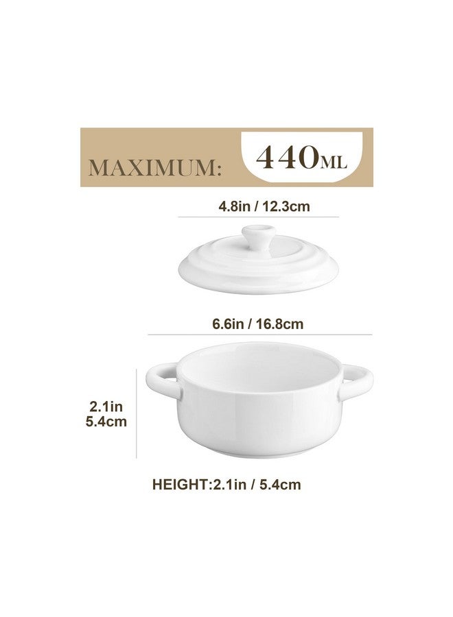 MALACASA Mini Cocotte Set - 14 OZ Small Casserole Dishes with Lids and Handles, Ceramic Mini Dutch Oven Set of 4, Small Baking Ramekins for Lasagna, Soufflé, Oven, Microwave & Dishwasher Safe, Series BAKE.BAKE - Image 1