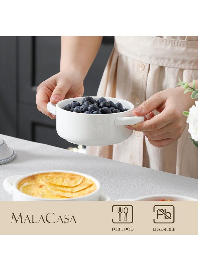 MALACASA Mini Cocotte Set - 14 OZ Small Casserole Dishes with Lids and Handles, Ceramic Mini Dutch Oven Set of 4, Small Baking Ramekins for Lasagna, Soufflé, Oven, Microwave & Dishwasher Safe, Series BAKE.BAKE - Image 3