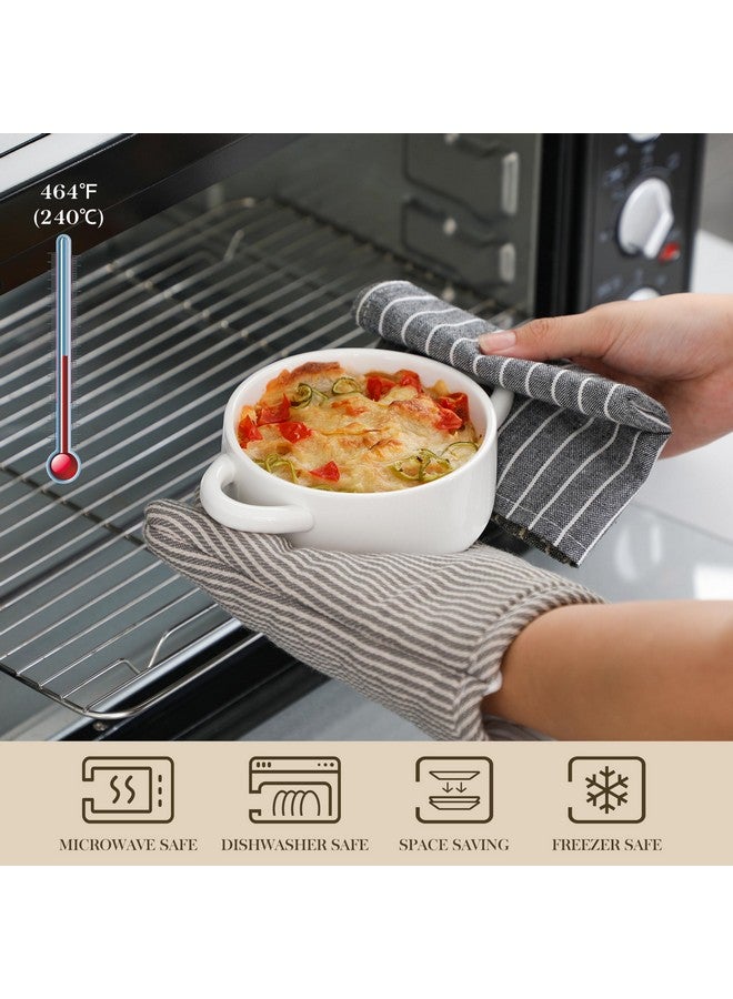 MALACASA Mini Cocotte Set - 14 OZ Small Casserole Dishes with Lids and Handles, Ceramic Mini Dutch Oven Set of 4, Small Baking Ramekins for Lasagna, Soufflé, Oven, Microwave & Dishwasher Safe, Series BAKE.BAKE - Image 2