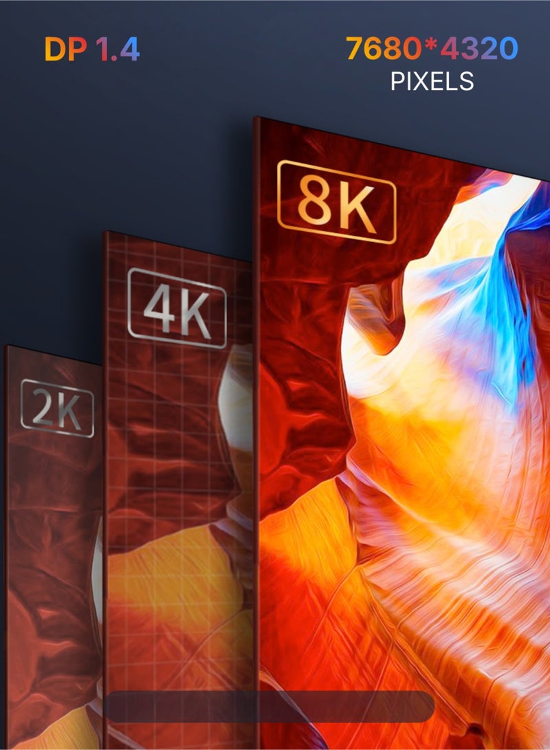 مينديبوريت كابل Mindpure من USB C إلى DisplayPort 1.4 بطول 1.2 متر، يدعم 8K@60Hz و240Hz، كابل ثندربولت 4/3 إلى ديسبلي بورت، USB C to DP، متوافق مع آيفون 17، ماك بوك، آيباد، وسامسونج جالاكسي - Image 3