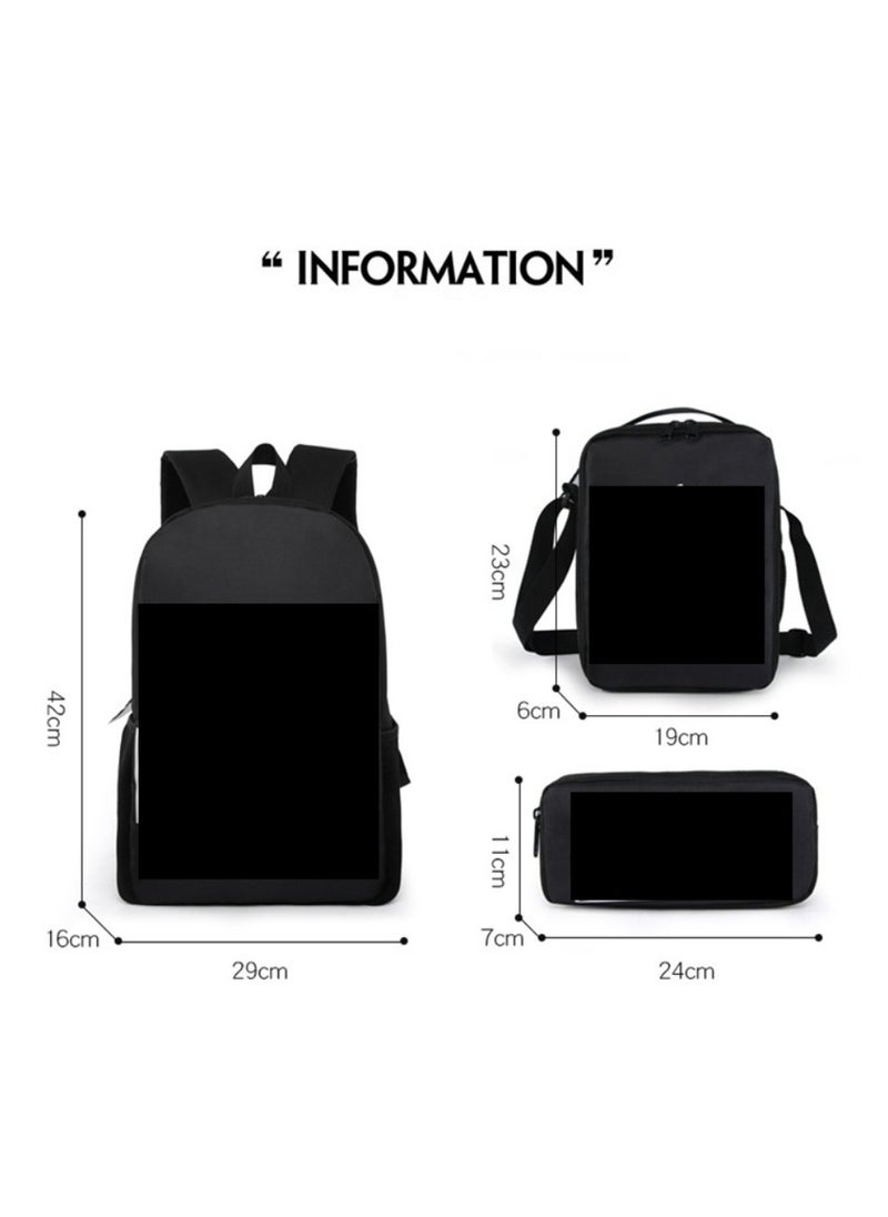 JURASSIC WORLD New Jurassic Park Dinosaur Three piece Set with Large Capacity Backpack, Student School Bag, Lunch Bag, Pen Bag  - Image 2