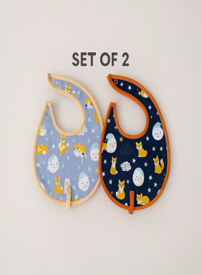 Adhigams Cosmic Night 100% Organic Cotton Baby Bibs Set of 2 | Soft Washable Feeding Bib & Apron for newborn Boys & Girls | Waterproof, Adjustable Drool Bibs & Baby Shower Gift Essentials - Image 2