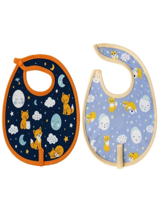 Adhigams Cosmic Night 100% Organic Cotton Baby Bibs Set of 2 | Soft Washable Feeding Bib & Apron for newborn Boys & Girls | Waterproof, Adjustable Drool Bibs & Baby Shower Gift Essentials - Image 1