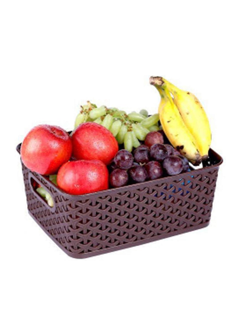 Kuber Industries Kuber IndUStries Plastic 3 Pieces Big Medium Small Size Multipurpose Solitaire Storage Basket With Lid Multi  - Image 2