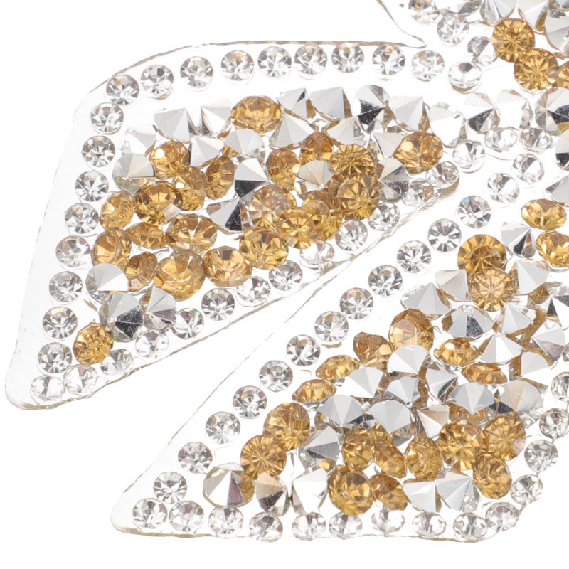 Yellow Crystal Rhinestone Bowknot Iron On Patch For Clothing Repair DIY Decoration - Image 4