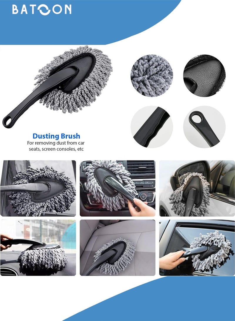 Batoon 10 PCS Car Care Car Cleaning Kit, Wash Cleaning Tools Kit Auto Care, With Soft Microfiber Cloth Towels, Wash Mitt Sponge, Automotive Detail Brushes for Cleaning Wheels,Exterior, Leather, Air Vents - Image 4