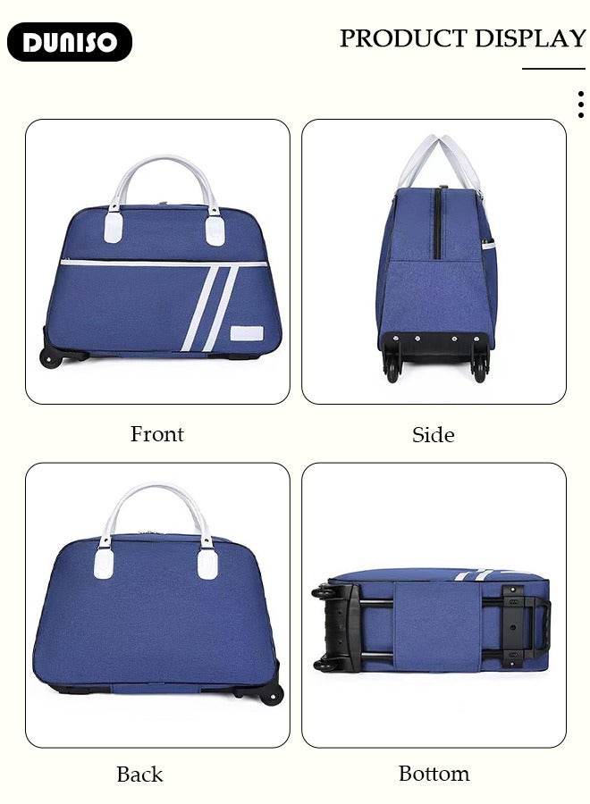 DUNISO حقيبة سفر 2 في 1 للرجال والنساء، حقيبة يد ذات سعة كبيرة مع قضيب سحب قابل للتعديل، حقيبة سفر محمولة متعددة الجيوب للسفر العملي - Image 3