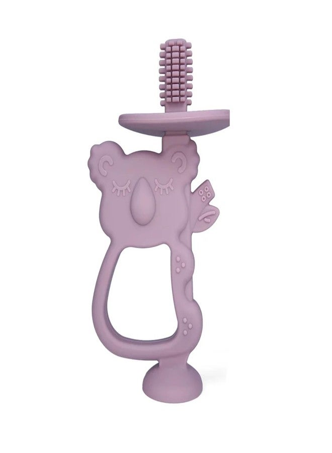 Onomie Teething Toy, Safe & Easy to Hold BPA Free Silicone Teethers, 360° Baby Toothbrush with Suction Base, Teether Toys Best for Babies 6-12 Months (Koala Pink) - Image 1