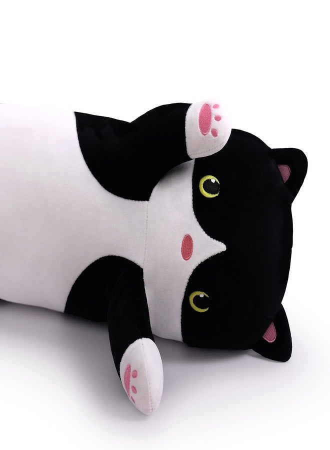MIAOHAHA Long Plush Cat Toy Pillow Stuffed Animal Cat Kids Plush Toy Pillow for Kids and Girls Toy Doll (Black&White,50cm/19.7in) - Image 2
