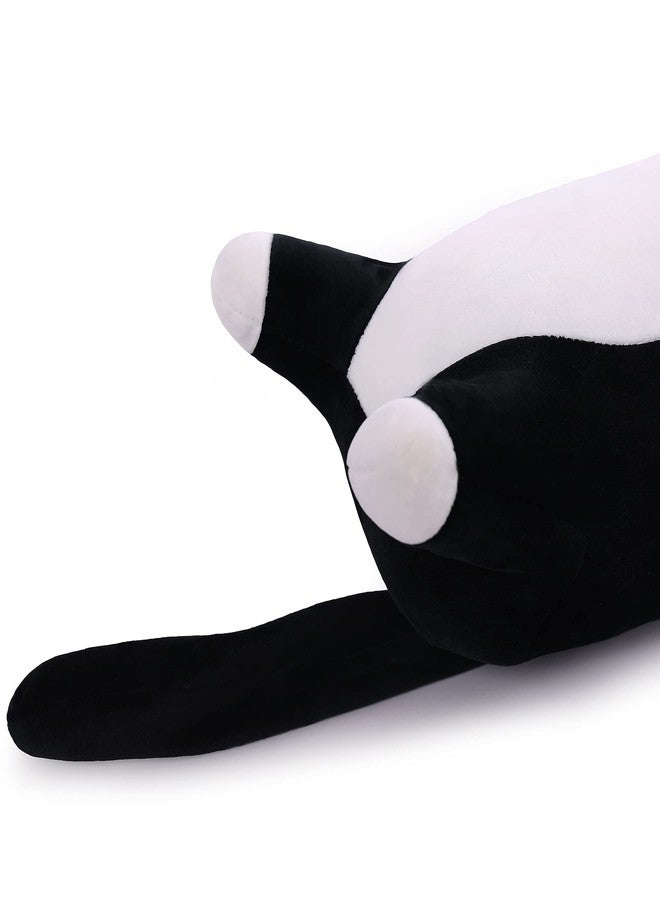 MIAOHAHA Long Plush Cat Toy Pillow Stuffed Animal Cat Kids Plush Toy Pillow for Kids and Girls Toy Doll (Black&White,50cm/19.7in) - Image 3