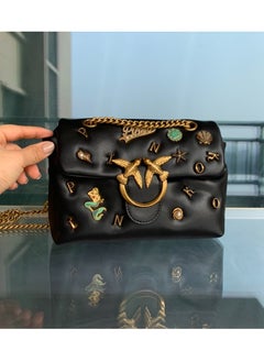 Pinko Chain Badge Crossbody Shoulder Bag 22*16*5cm