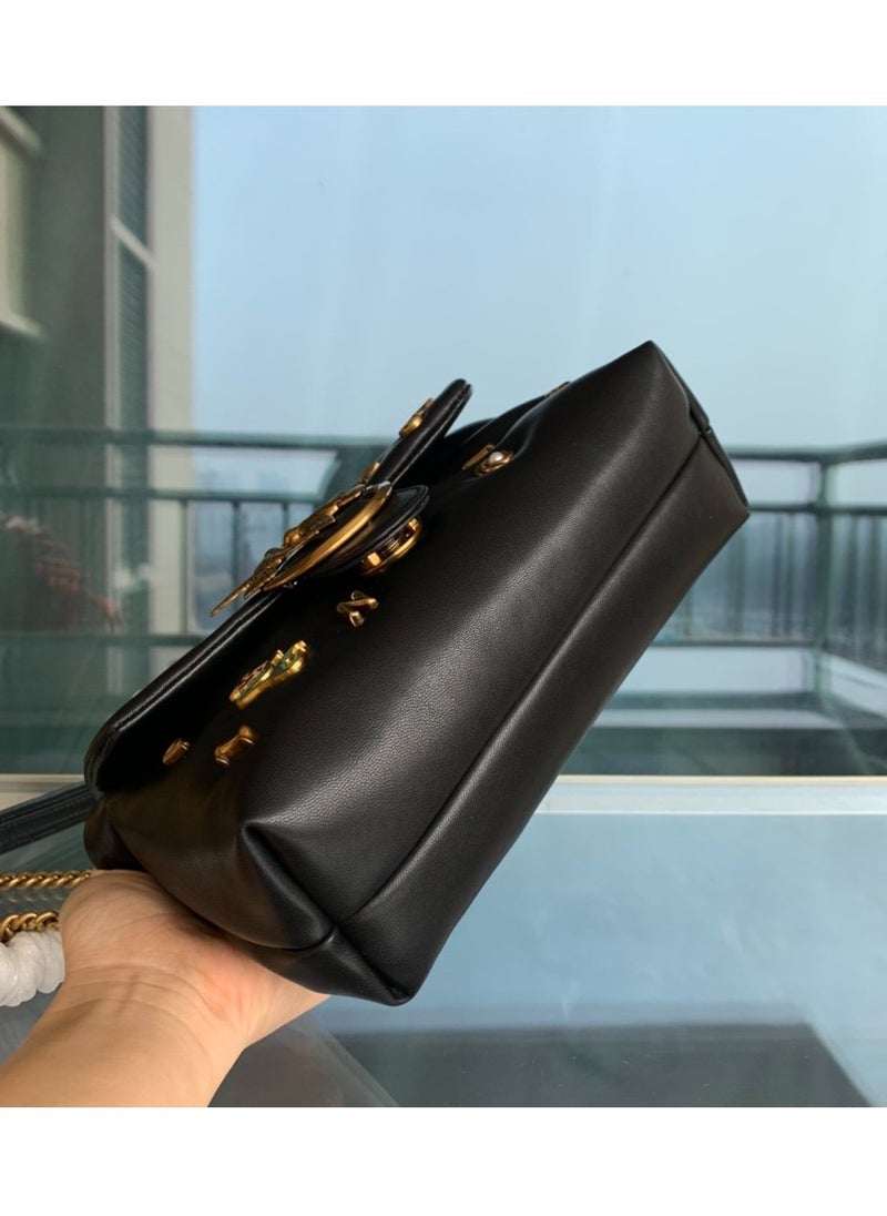 PINKO - Pinko Chain Badge Crossbody Shoulder Bag 22*16*5cm - Image 1