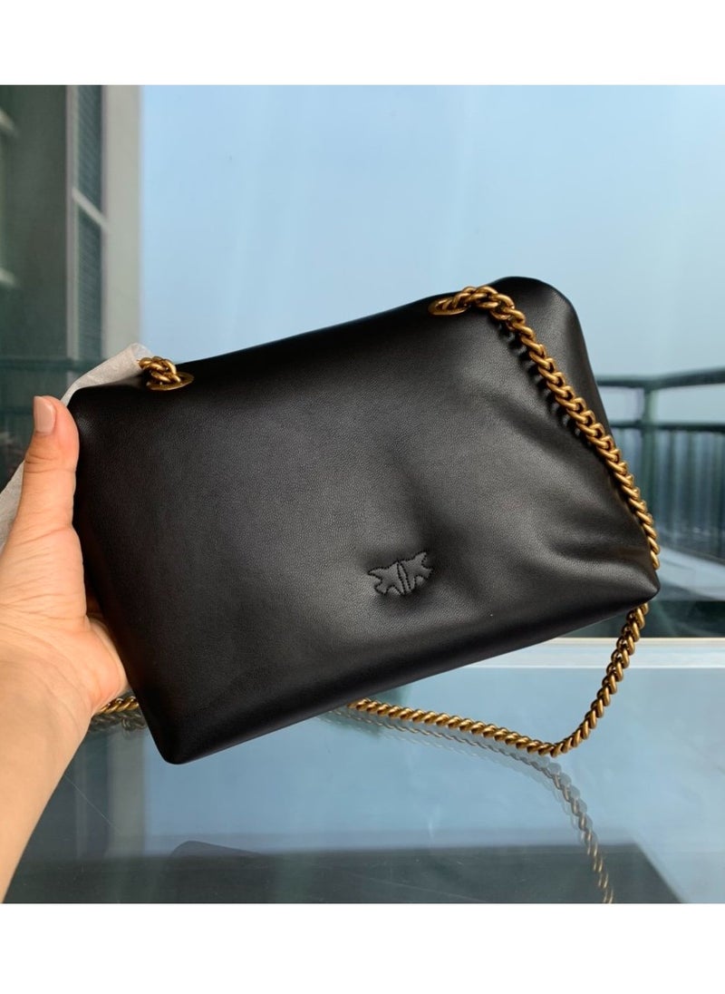 PINKO - Pinko Chain Badge Crossbody Shoulder Bag 22*16*5cm - Image 1