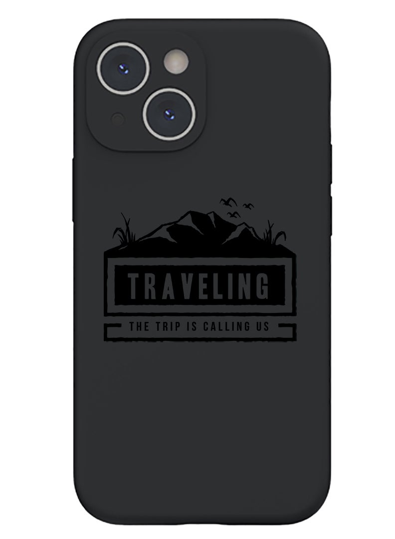 Theodor Protective Slim Fit Case Liquid Silicone Cover with Full Body Protection Anti-Scratch Shockproof Case For iPhone 15 Black  - Virgo copy - Image 1