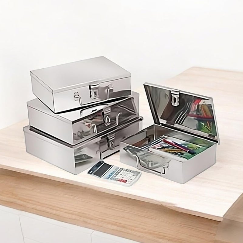 Jayco Stainless Steel Cash Boxes/Storage Peti - Medium Size - 10" - 11" - 12" - Set of 3 pieces - Image 1