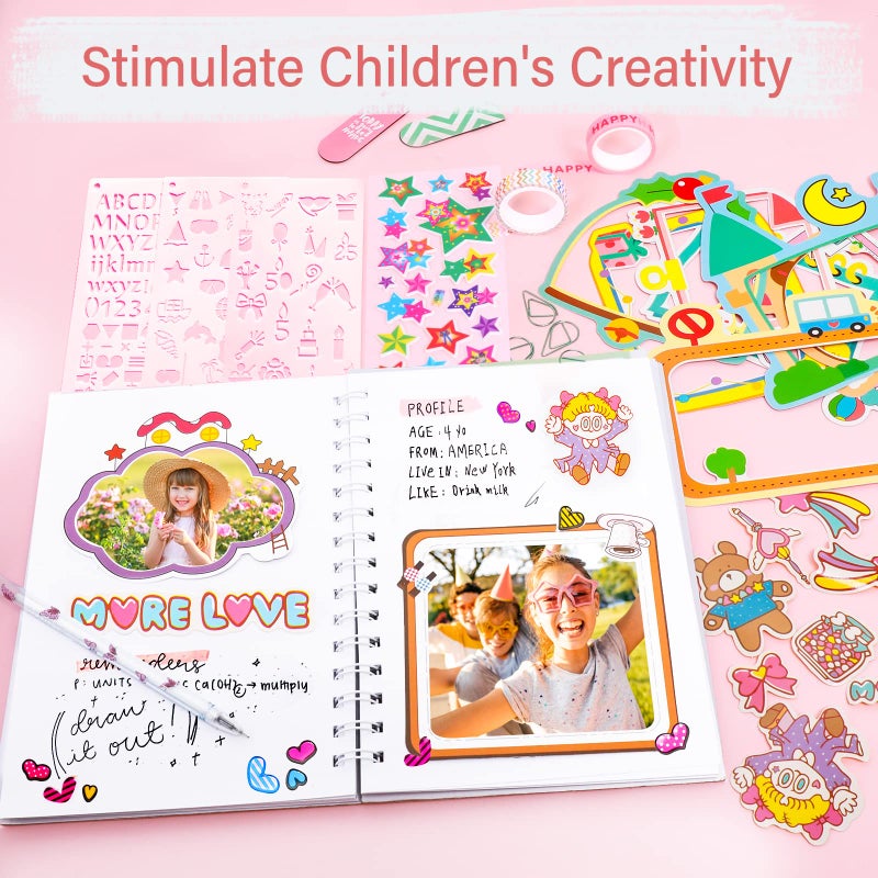 Arulis DIY Journal Kit, Gifts for Girls Age of 8 9 10 11 12 13 Years Old and Up, Girls Journal Set for Teen Decorate Her Planner/Organizer Birthday Gift Cute Art Crafts Scrapbook Stationary Kit - Image 5