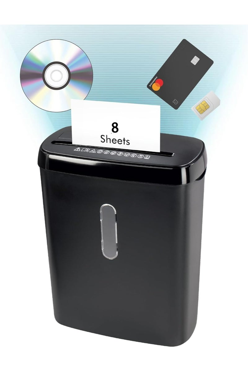 أوزيغالور ألة تمزيق ورق 12 لتر – تمزيق آمن لـ 8 أوراق في المرة – تدمر المستندات وبطاقات الائتمان والأقراص المدمجة – تمزيق عالي الأداء للمكتب - Image 1