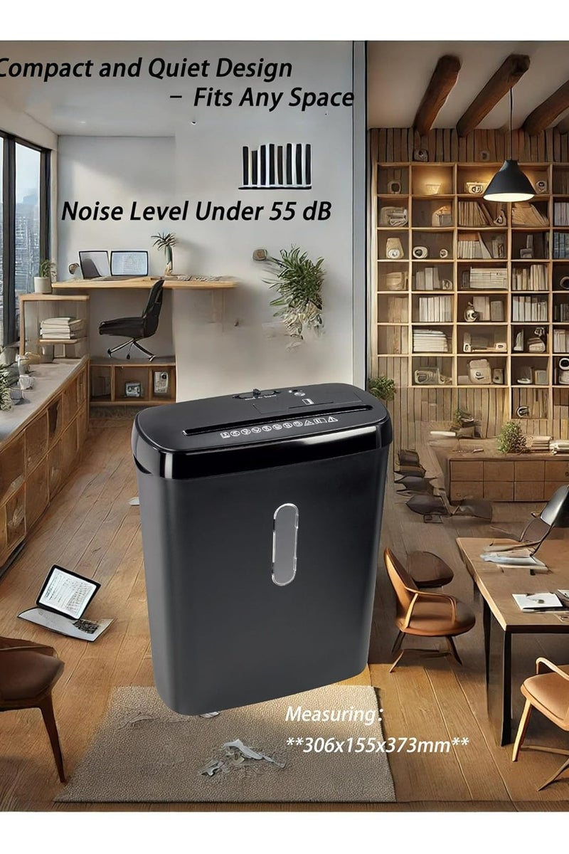 أوزيغالور ألة تمزيق ورق 12 لتر – تمزيق آمن لـ 8 أوراق في المرة – تدمر المستندات وبطاقات الائتمان والأقراص المدمجة – تمزيق عالي الأداء للمكتب - Image 4