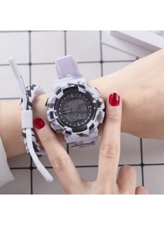 SPORT Children's Digital Watch Waterproof Multifunctional Electronic Watch Alarm Chronograph Luminous Sports White Camouflage Watch  - Image 2