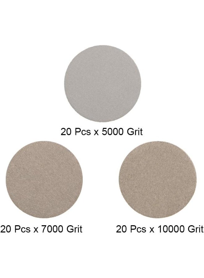 uxcell uxcell 1-Inch Hook and Loop Sanding Disc Wet/Dry Silicon Carbide 5000/7000/10000 Grit Assorted 60 Pcs  - Image 2