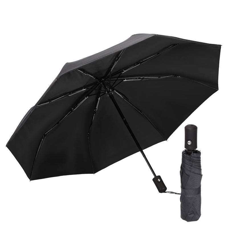 PRANIJ One-Click Auto Open/Close 3-Fold Travel Umbrella For Women, Men, & Kids, Sun & UV Protection Compact Lightweight Windproof Umbrella for Rain - Image 1