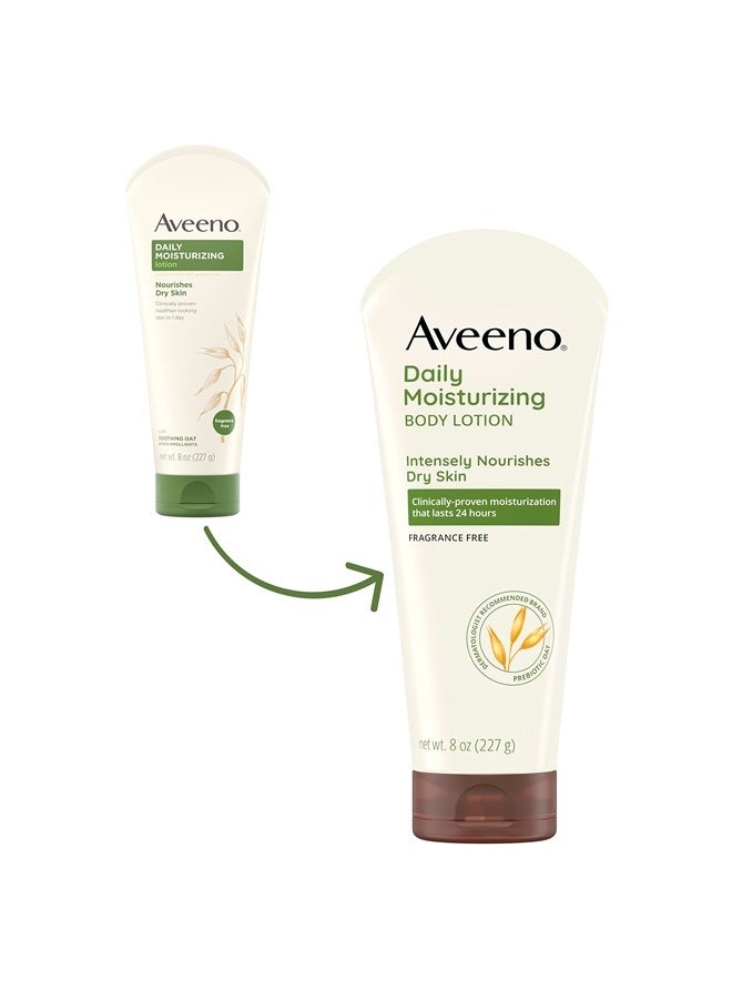 Aveeno Daily Moisturizing Body Lotion, Fragrance-Free, 8 Fl Oz - Image 2