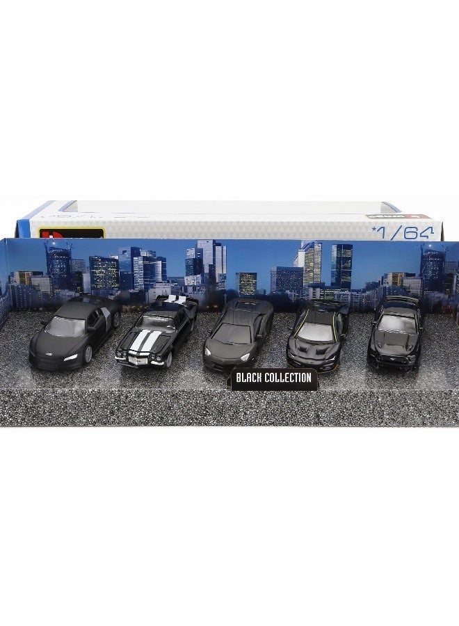 Bburago Black Collection Die-Cast Cars (1:64, Black, 5 Cars) - Image 2