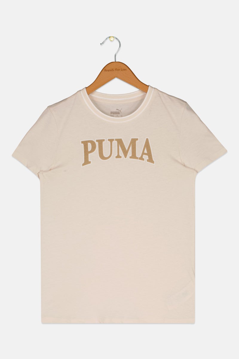 PUMA Kids Boy Short Sleeve Outdoor T Shirt, Cream  - Image 1
