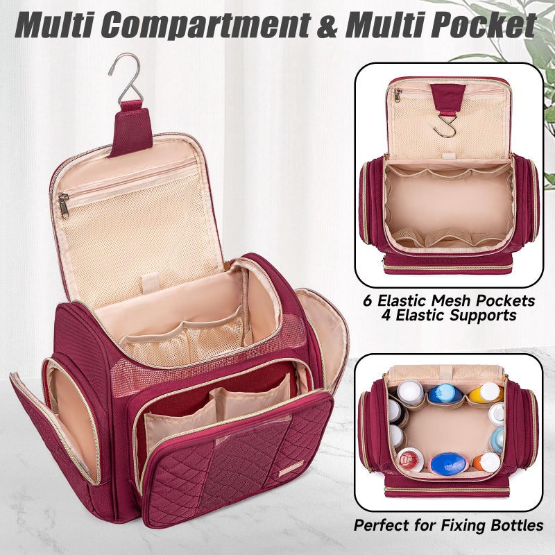 Tealari Large Toiletry Bag for Women Men,Bathroom Bag,Water Resistant Shower Bag,Makeup Bag,Portable Shower Caddy for College Dorm,Hanging Travel Toiletry Bag with Transparent Waterproof Phone Pocket - Image 5