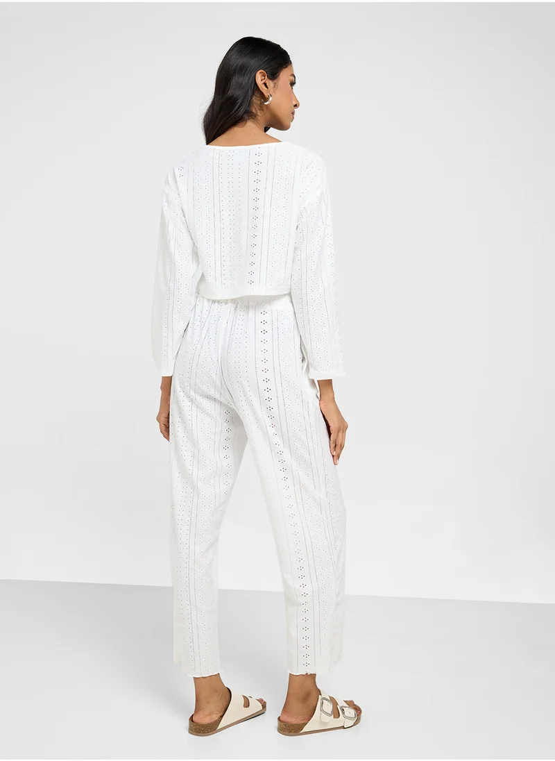 Ginger Pointelle Top & Pant Coord Lounge Set