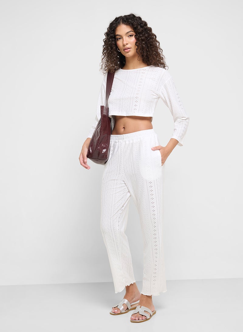 Ginger Pointelle Top & Pant Coord Lounge Set  - Image 5