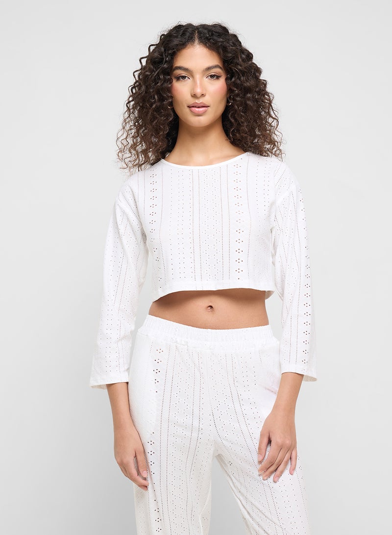Ginger Pointelle Top & Pant Coord Lounge Set  - Image 3