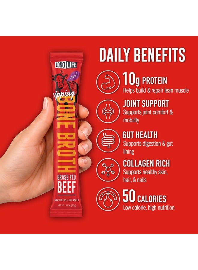 LonoLife Beef Bone Broth Sticks: 10g Protein, Keto Friendly - 10 Portable Servings - Image 5