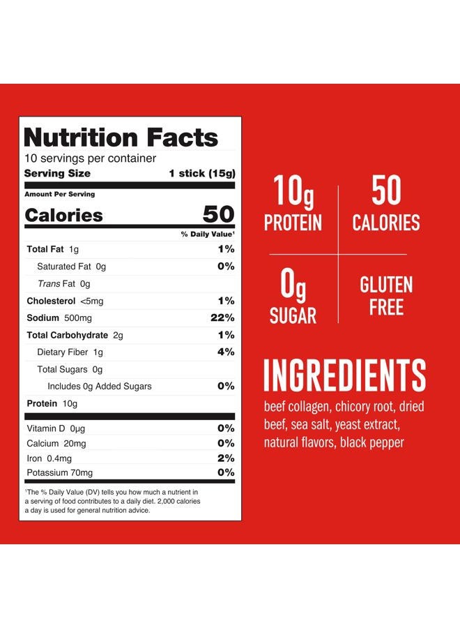LonoLife Beef Bone Broth Sticks: 10g Protein, Keto Friendly - 10 Portable Servings - Image 3