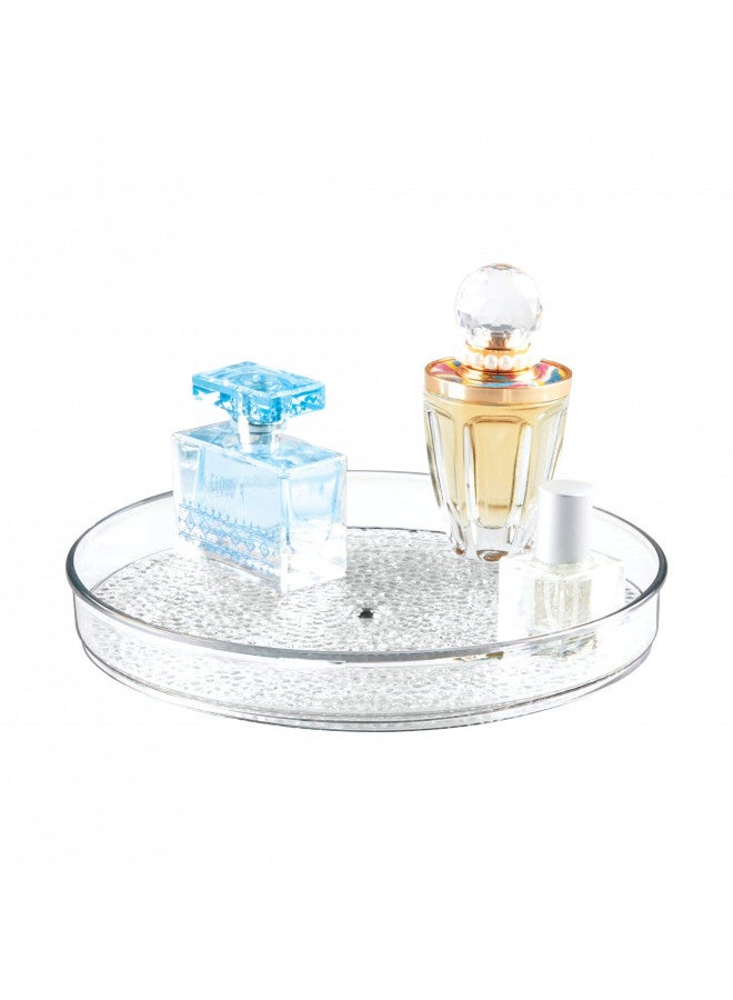 iDesign The Rain Collection Lazy Susan Turntable Organizer, 9" x 9" x 1.5", Clear - Image 1