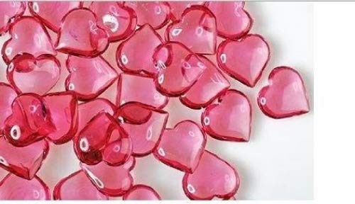 Greenbrier Translucent Pink Acrylic Hearts for Vase Fillers Table Scatter or Decoration