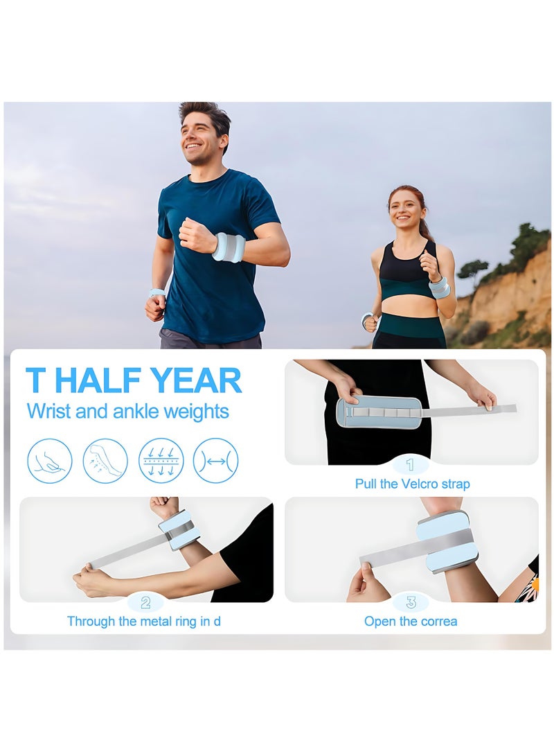 ALMiHomi Adjustable Soft Ankle and Wrist Weights 0.5kg Pair Sandbag Fitness Weights for Women Comfortable Breathable Design for Walking Yoga Home Workout and Slimming - Image 5