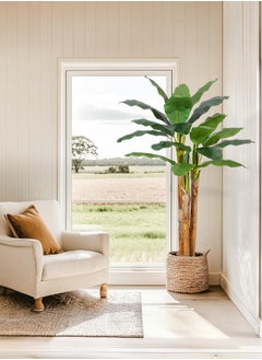 Zvezvia Artificial Tree 180CM Banana Plant for Outdoor,18 Leaves 70.8in Fake Banana Tree for Home Decor,Green,Natural  - Image 3