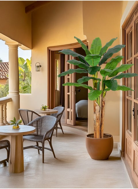 Artificial Tree 180CM Banana Plant for Outdoor,18 Leaves 70.8in Fake Banana Tree for Home Decor,Green,Natural