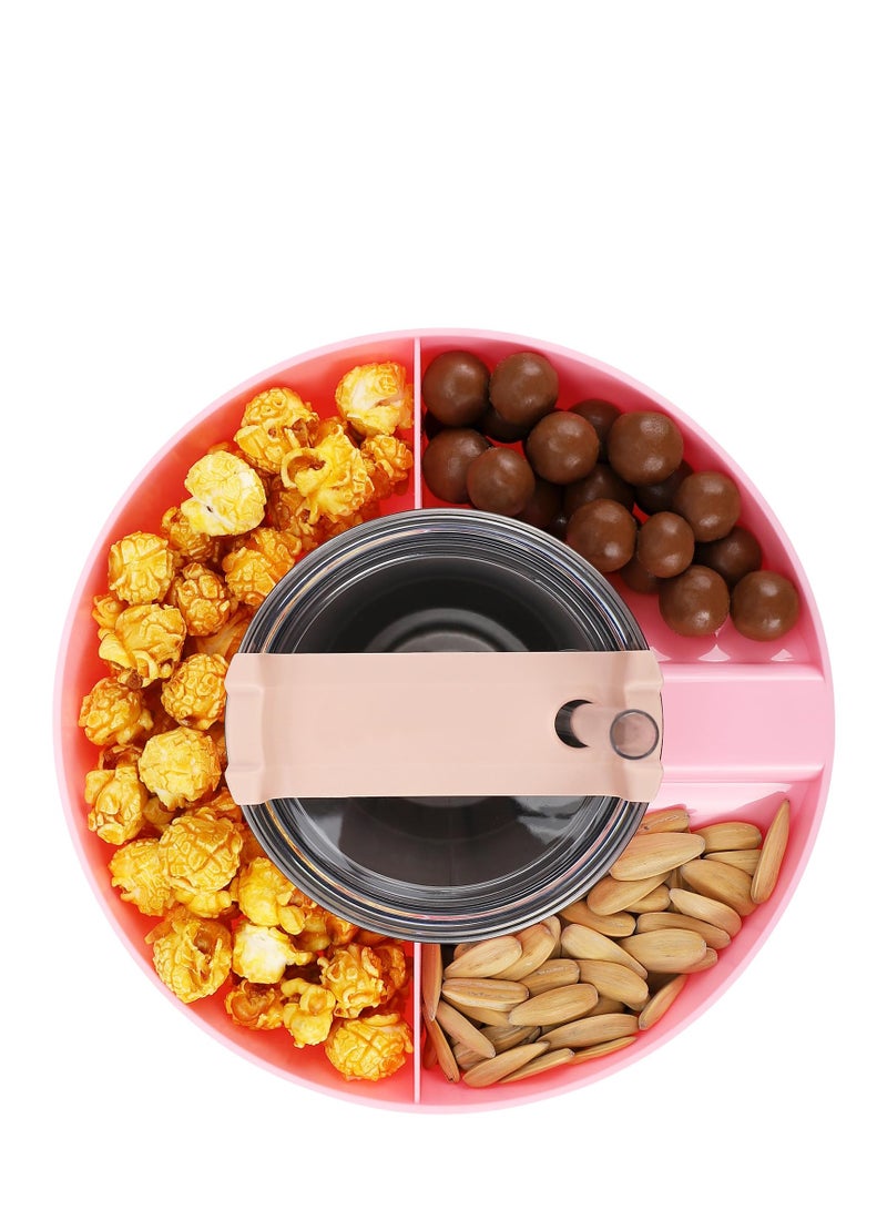 Excefore 40oz Snack Bowl for Stanley Cup, Reusable Snack Ring Compatible, Tumbler with Handle, Cute Water Bottle Accessories with Long Silione, Pink - Image 3