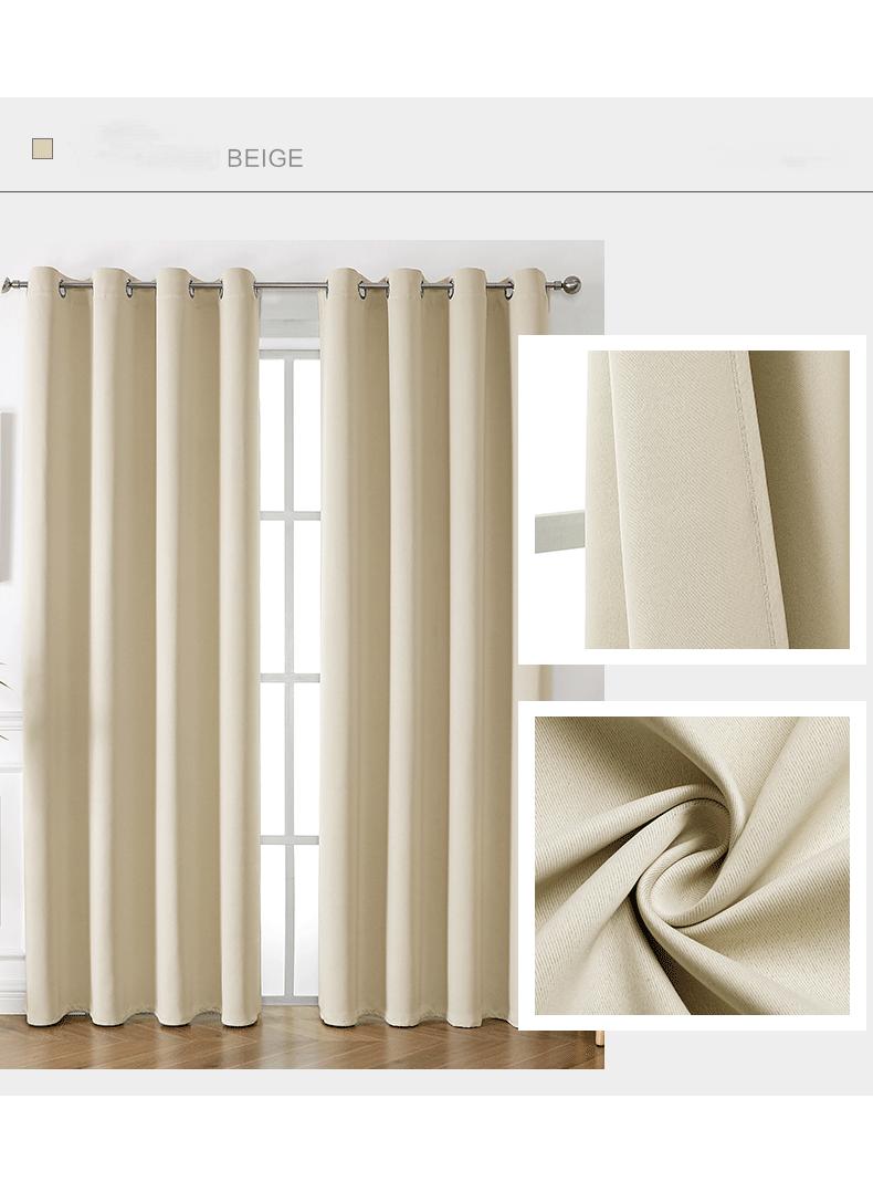 Bluejw 2-Piece Solid Color Blackout Outdoor Curtains Beige  - Image 2