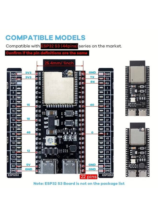 ESP32 ESP32 S3 WROOM لوحة استشعار مع وحدة طرفية مع هيدر كتلة طرفية غطاء - Image 5