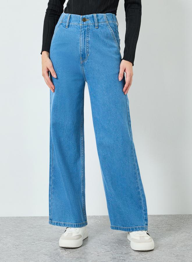 Styli Women High Rise Wide Leg Jeans - Image 2