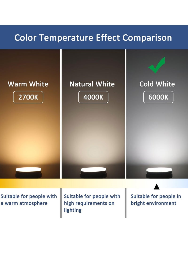 Generic - GX53 LED Bulb 7W Cool White 6000K, Replace 50W GX53 Halogen or GX53 CFL, 665LM, AC 220V, 120° Beam Angle, Non Dimmable, Energy Saving, Puck Light, Under Cabinet Lighting for Kitchen, 4 Pack - Image 1