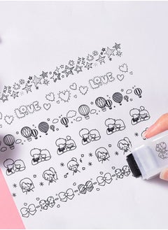 Generic Children's Handmade Roller Stamp Handbook Supplies Stationery Cute Decoration Cartoon Painting Colouring Stamps  - Image 4