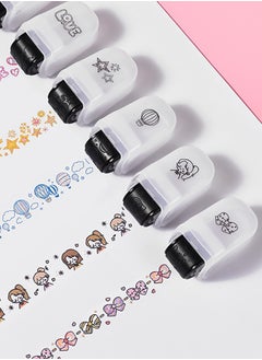 Generic Children's Handmade Roller Stamp Handbook Supplies Stationery Cute Decoration Cartoon Painting Colouring Stamps  - Image 5