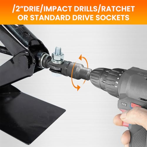 Serplex® Scissor Jack Adapter for 1/2 Inch Drive Impact Wrench or 13/16 Inch Lug Wrench, Car Scissor Jack Adapter for Ring Or Double Hole Scissor Jacks, Power Drill Scissors Connector for Car RV - Image 4